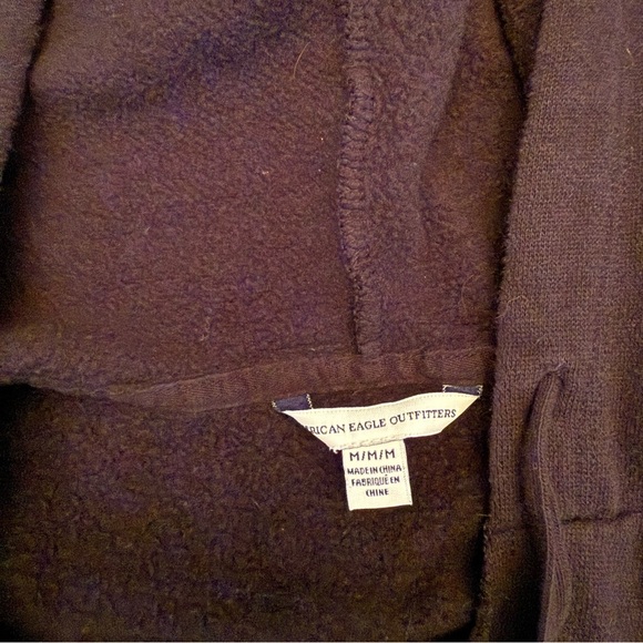 American Eagle Outfitters Black Hoodie with Pink Floral Embroidery - Picture 5 of 7